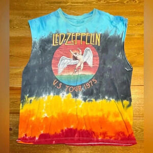 LED-ZEPPELIN 1975 | Tie Dye Tank/Muscle Shirt | XL
